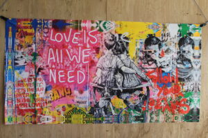 Love Is All We Need Neon Modern Unframed Rolled Canvas 44 x 84