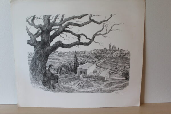 Zion by Emanuel Schary Lithograph Black and White 18 x 14 - Image 4