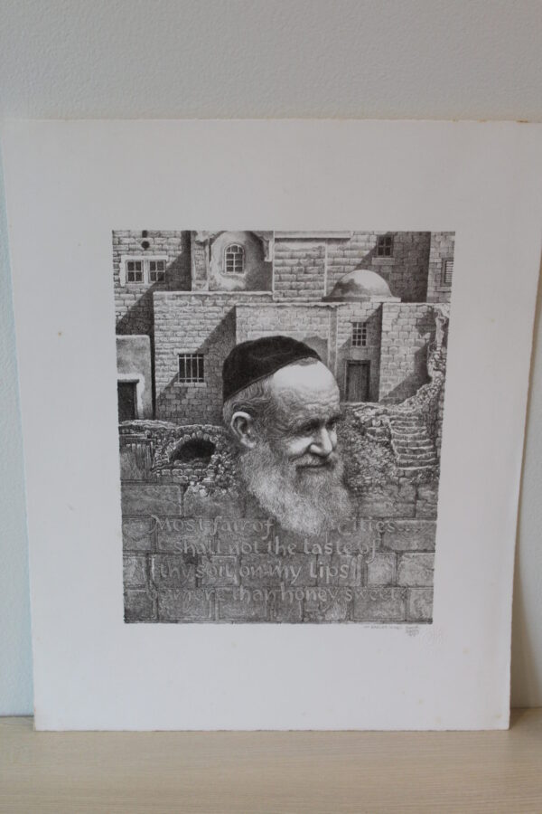On Eagles Wings by Emanuel Schary Black and White Lithograph 9 x 11 - Image 3