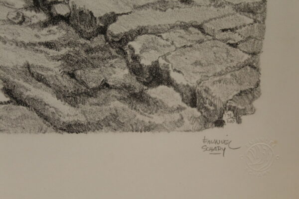 Safad in Galilee by Emanuel Schary Black and White Lithograph 14 x 18 - Image 6