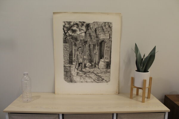 Safad in Galilee by Emanuel Schary Black and White Lithograph 14 x 18 - Image 7