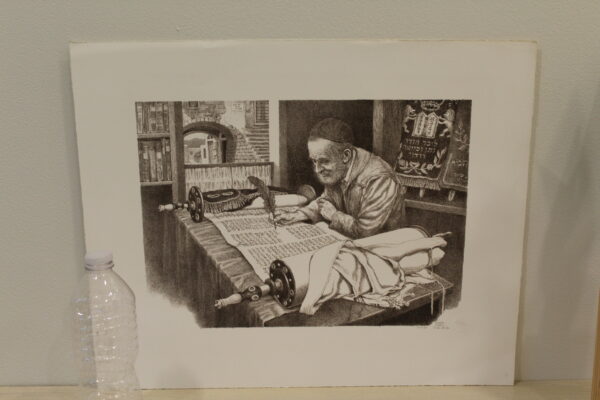 Scribe by Emanuel Schary Black and White Lithograph 14 x 10 - Image 5