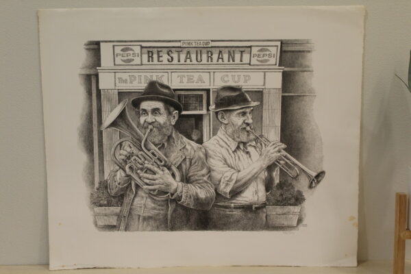 Brass Band by Emanuel Schary Black and White Lithograph 18 x 14 - Image 3