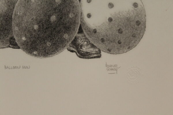 Balloon Man by Emanuel Schary Black and White Lithograph 10 x 15 - Image 4