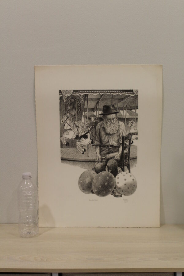Balloon Man by Emanuel Schary Black and White Lithograph 10 x 15 - Image 5