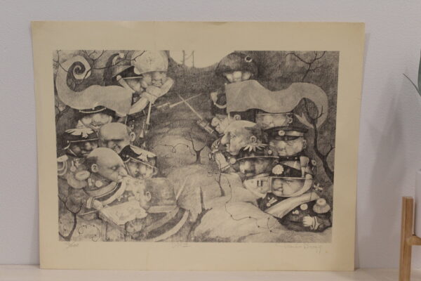 DMZ signed by Charles Bragg Monochromaric Lithograph 20 x 14 - Image 2