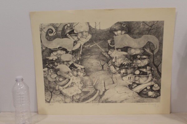 DMZ signed by Charles Bragg Monochromaric Lithograph 20 x 14 - Image 6