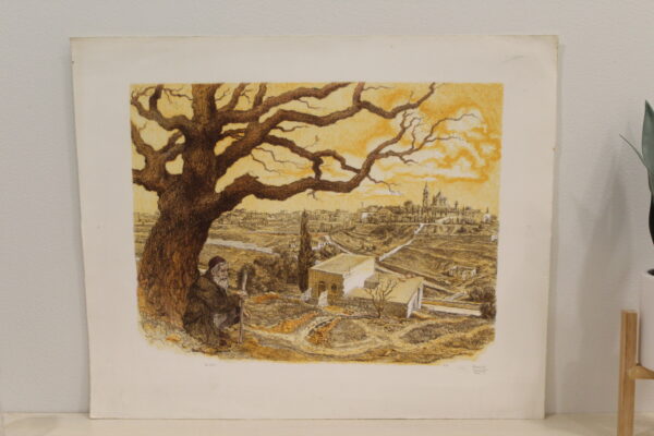 Zion Colored by Emanuel Schary Lithograph 18 x 14 - Image 3