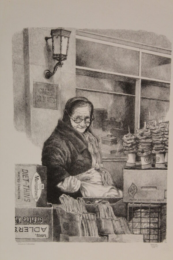 Herald Square by Emanuel Schary Black and White Lithograph 10 x 14