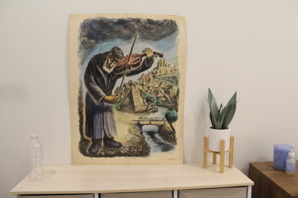 Violin Man by Chaim Goldberg Lithograph Colored 20 x 28 - Image 5