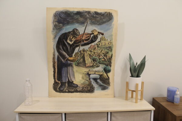 Violin Man by Chaim Goldberg Lithograph Colored 20 x 28 - Image 6