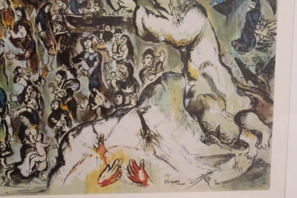 Marc Chagall Painting Biblical Scenes of Exodus 36 x 19 - Image 8