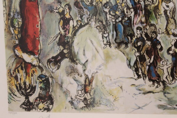 Marc Chagall Painting Biblical Scenes of Exodus 36 x 19 - Image 9