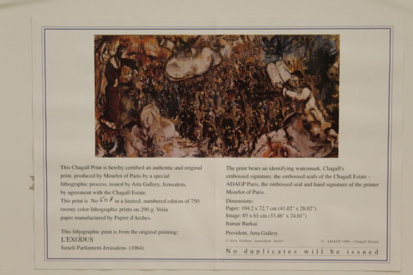 Marc Chagall Painting Biblical Scenes of Exodus 36 x 19 - Image 11