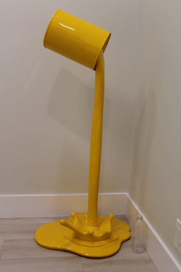 Life Sized Modern Yellow Pouring Paint Tin Resin Statue 25" x 21" x 48"H - Image 9