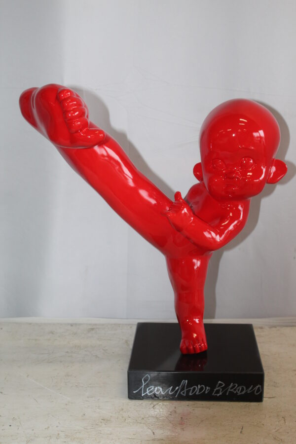 Karate Kid in Motion Red Resin Statue 18" x 8" x 20"H - Image 8