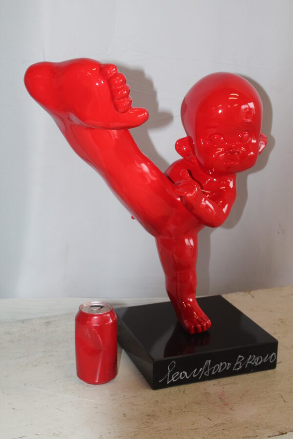 Karate Kid in Motion Red Resin Statue 18" x 8" x 20"H - Image 9