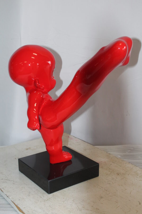 Karate Kid in Motion Red Resin Statue 18" x 8" x 20"H - Image 12