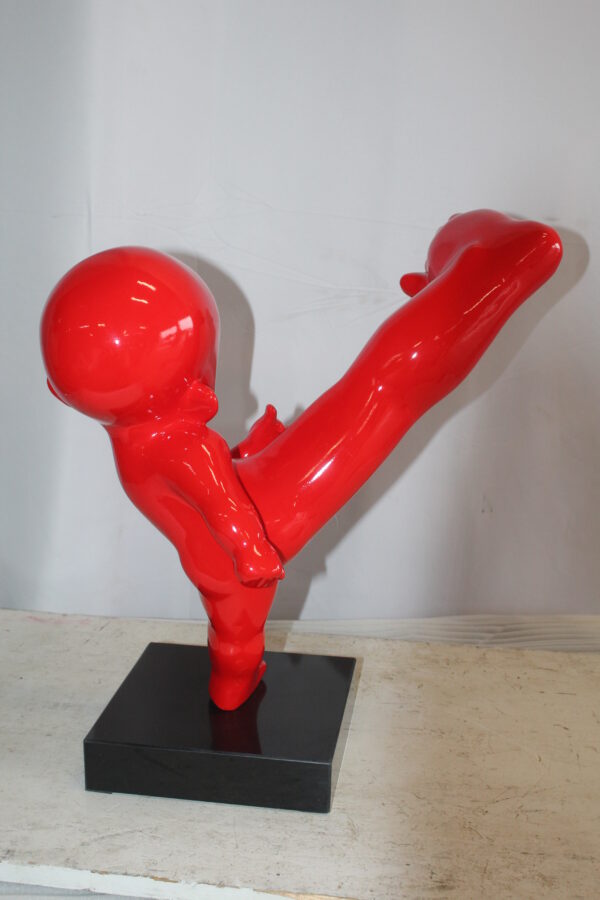 Karate Kid in Motion Red Resin Statue 18" x 8" x 20"H - Image 3