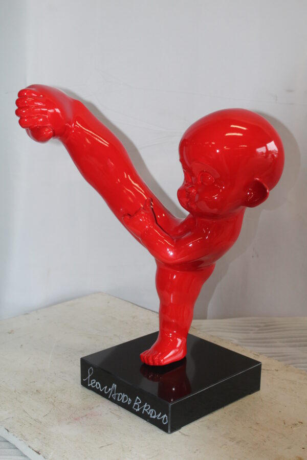 Karate Kid in Motion Red Resin Statue 18" x 8" x 20"H - Image 6