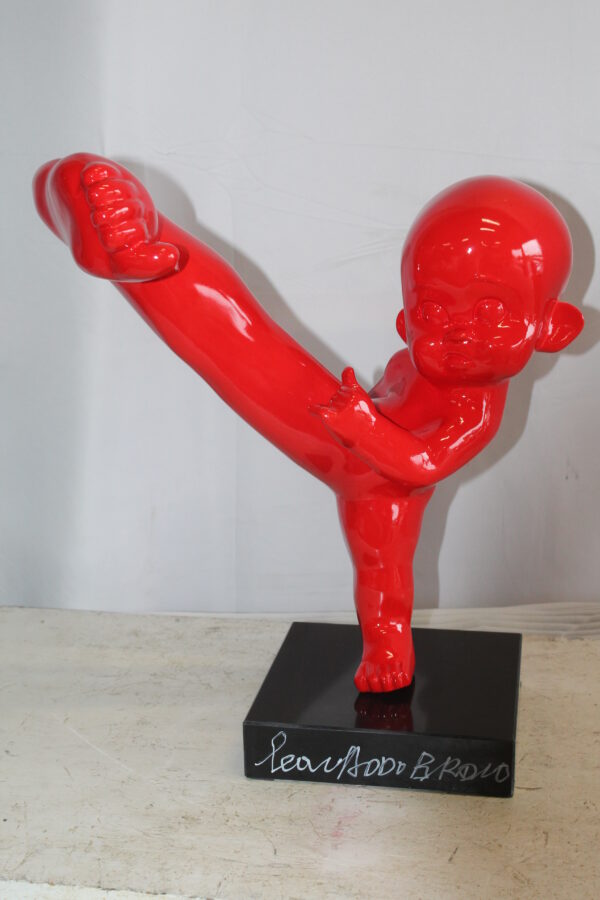 Karate Kid in Motion Red Resin Statue 18" x 8" x 20"H - Image 7