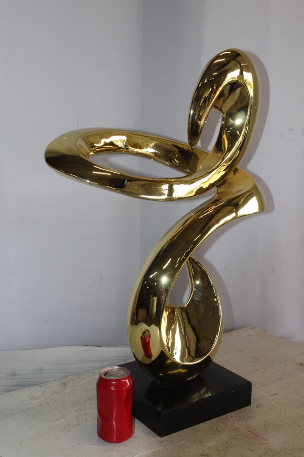 Gold Contemporary Resin Statue on Marble Base 19" x 9" x 27"H - Image 9