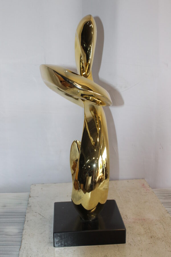 Gold Contemporary Resin Statue on Marble Base 19" x 9" x 27"H - Image 13