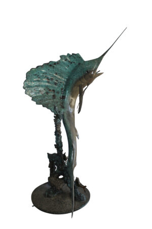 Lifesize Bronze Sailfish Bronze Statue Capturing Ocean Majesty 55" x 43" x 78"H