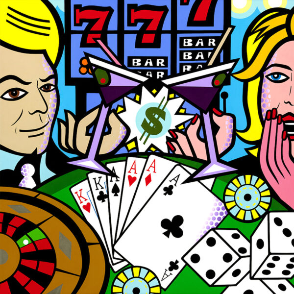 Casino, Acrylic Painting, Stretched Canvas, Wall Art by Jozza 48" x 48" x 1"
