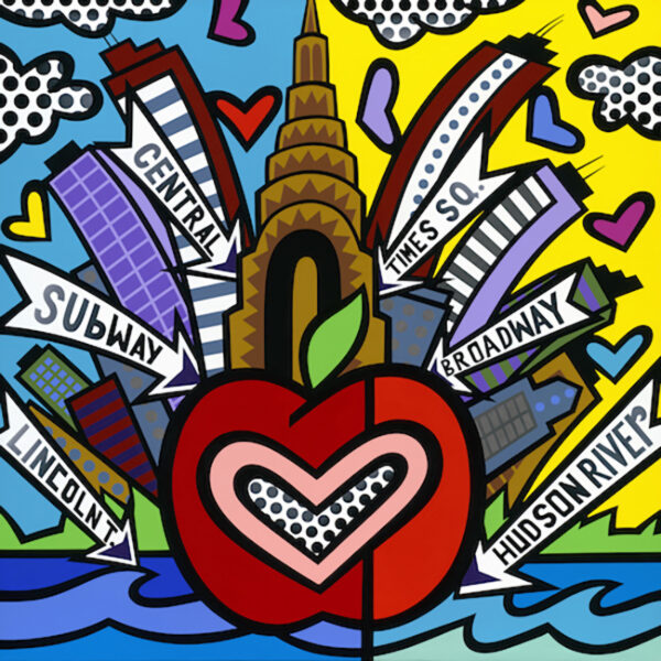 New York, Acrylic Painting, Stretched Canvas, Wall Art by Jozza 40" x 40" x 1"