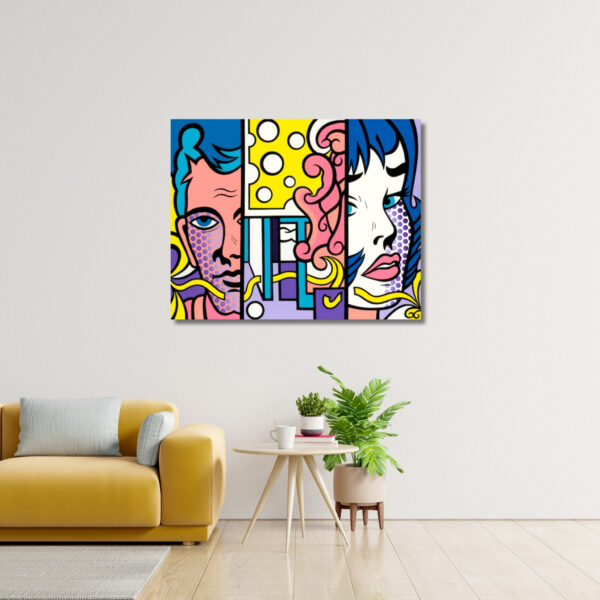 Couple, Acrylic Painting, Stretched Canvas, Wall Art by Jozza 32" x 28" x 1" - Image 4