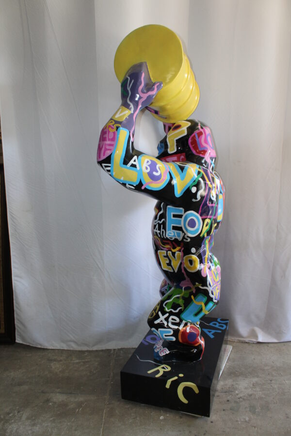 Giant Resin Gorilla Statue Holding a Barrell 28" x 21" x 83"H - Image 10