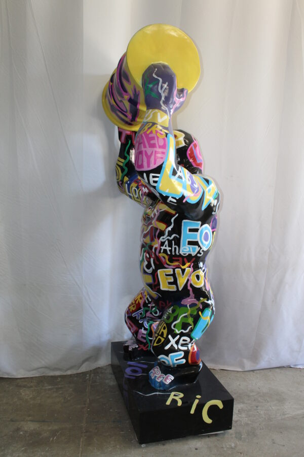 Giant Resin Gorilla Statue Holding a Barrell 28" x 21" x 83"H - Image 11