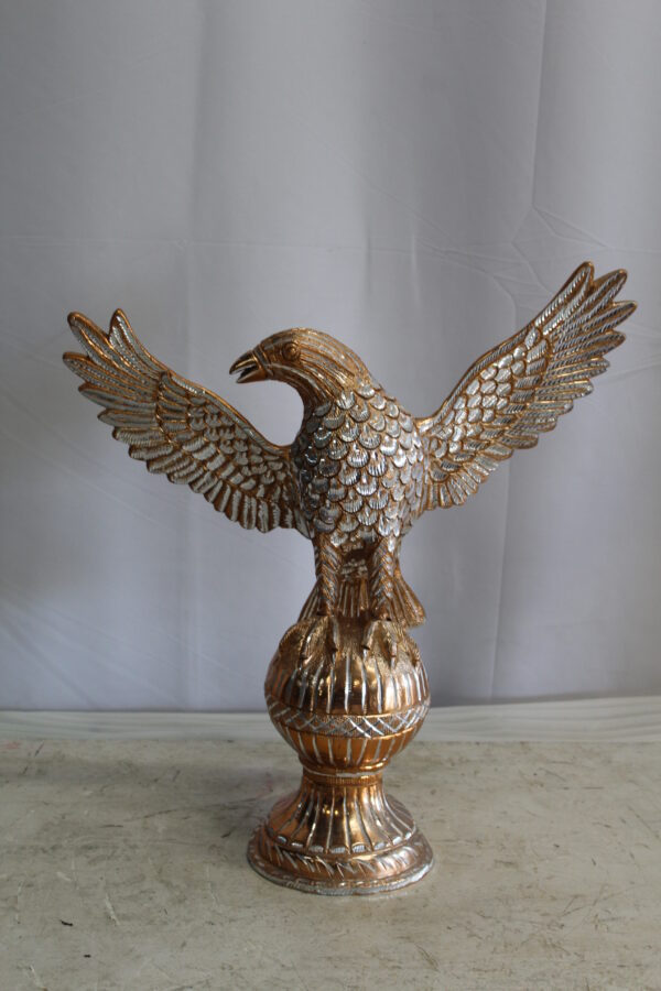 Golden Touched Aluminum Eagle Statue Majestic Home Accent 18" x 7" x 19"H - Image 3