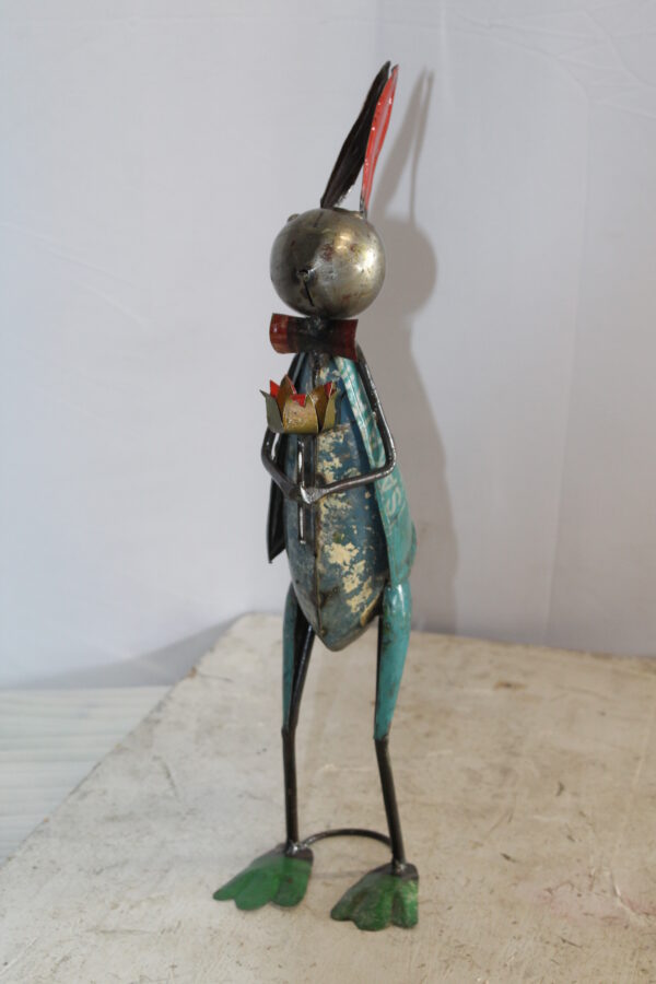 Graceful Thin Metal Bunny Statue, a Whimsical Decor Delight 7" x 4" x 18"H - Image 5