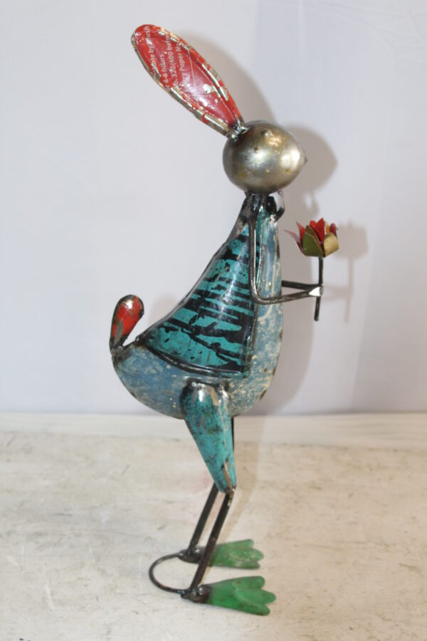 Graceful Thin Metal Bunny Statue, a Whimsical Decor Delight 7" x 4" x 18"H - Image 8