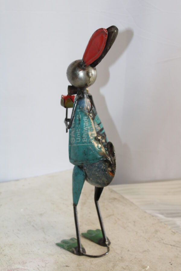 Graceful Thin Metal Bunny Statue, a Whimsical Decor Delight 7" x 4" x 18"H - Image 11