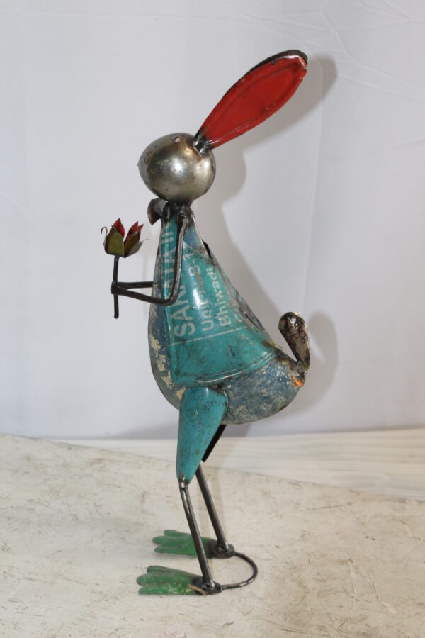 Graceful Thin Metal Bunny Statue, a Whimsical Decor Delight 7" x 4" x 18"H - Image 12
