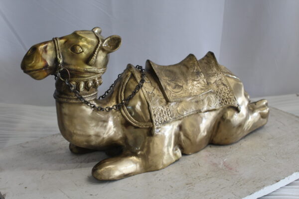 Metal Camel Lying Statue, Desert Majesty for Your Décor 24" x 9" x 13"H - Image 3