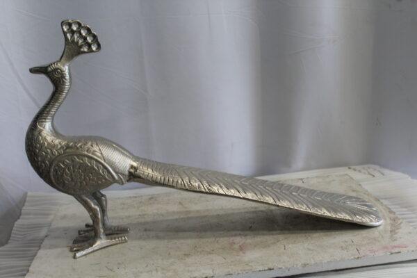 Elegant Aluminum Peacock Statue, Graceful Home Decor 33" x 7" x 20"H - Image 5