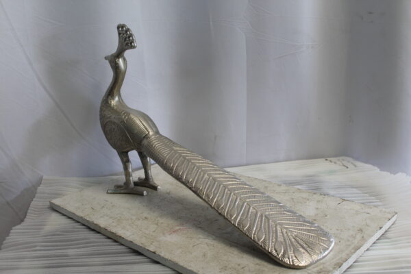 Elegant Aluminum Peacock Statue, Graceful Home Decor 33" x 7" x 20"H - Image 6