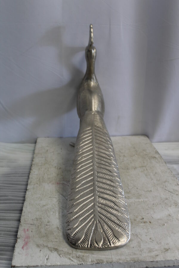 Elegant Aluminum Peacock Statue, Graceful Home Decor 33" x 7" x 20"H - Image 7