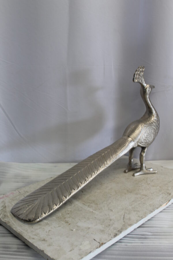 Elegant Aluminum Peacock Statue, Graceful Home Decor 33" x 7" x 20"H - Image 8