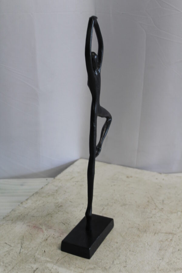 Aluminum Tree Pose Statue, Serene Yoga Decor 7" x 3" x 20"H - Image 4