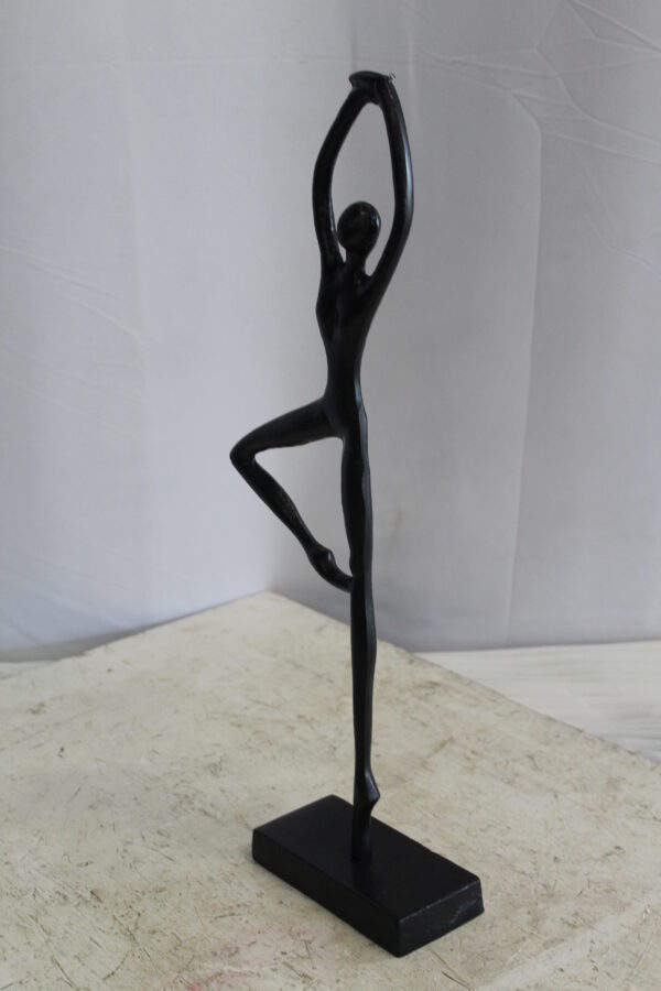 Aluminum Tree Pose Statue, Serene Yoga Decor 7" x 3" x 20"H - Image 6