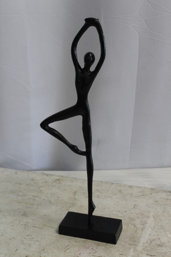 Aluminum Tree Pose Statue, Serene Yoga Decor 7" x 3" x 20"H - Image 7
