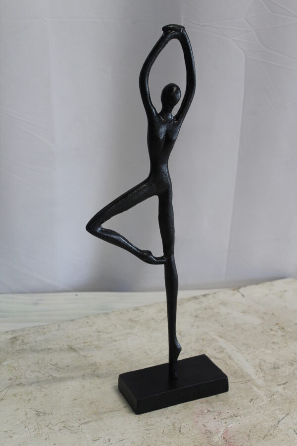 Aluminum Tree Pose Statue, Serene Yoga Decor 7" x 3" x 20"H - Image 8
