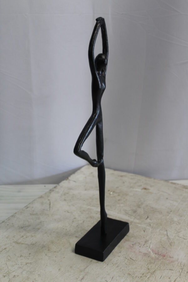 Aluminum Tree Pose Statue, Serene Yoga Decor 7" x 3" x 20"H - Image 9