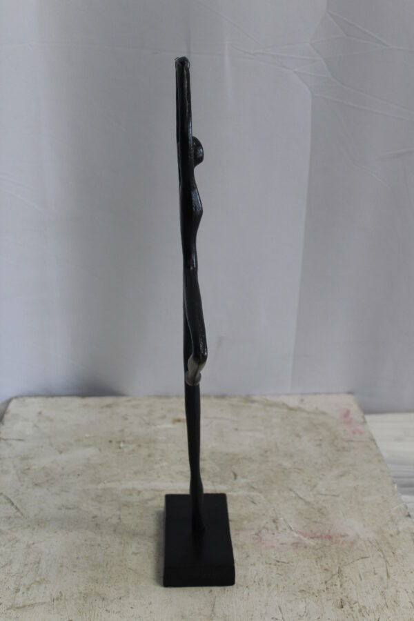 Aluminum Tree Pose Statue, Serene Yoga Decor 7" x 3" x 20"H - Image 10