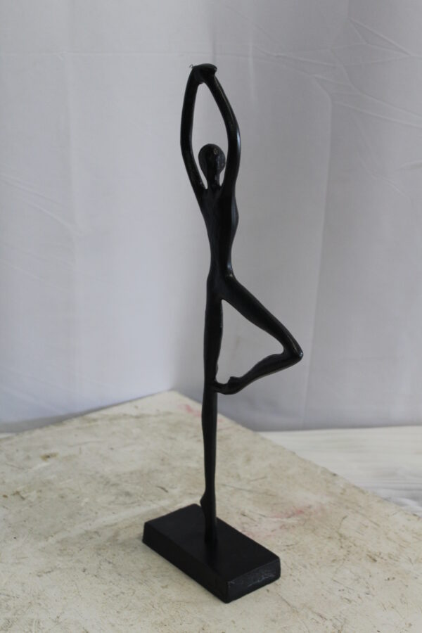 Aluminum Tree Pose Statue, Serene Yoga Decor 7" x 3" x 20"H - Image 11
